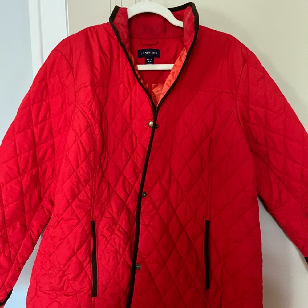 Lands' End Women's Red Quilted Jacket